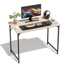 Computertisch mit Metallgestell, Bürotisch fürs Homeoffice, moderner, schlichter Schreibtisch, 40 Zoll, verstellbare Füße, (Natur)