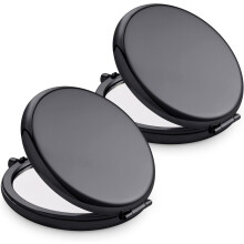 Portable Compact Makeup Mirrors for Women, Metal Round Shell, Double-Sided 1X/2X Magnifying, Portable Travel Makeup Mirror, Mini Pocket Mirror