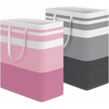 Conjunto de 2 cestos de roupa suja impermeáveis de 75 litros com chão.