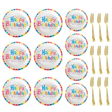 Pratos descartáveis de plástico Frcolor para festas, chá de bebê, bolos e sobremesas. Ideais para festas de aniversário, aniversários de bebês