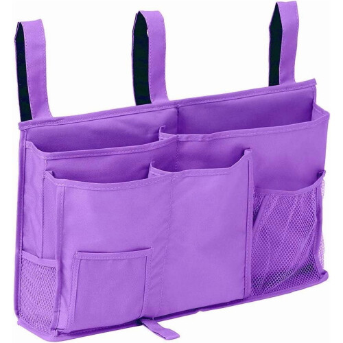 Violetti yöpöydän ripustusjärjestäjä 8 taskulla