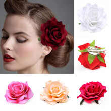 opvise1Pc Pinza para el cabello reutilizable con forma de rosa, pinzas de metal con forma de rosa, color champán