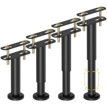 st justerbara sängstödsben (14-25 cm), kraftig metall, kompatibel med sängramar, mittribbor och möbler