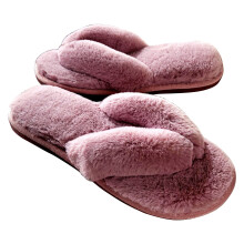 GROFRY1Pair Dame Tøfler Tykke Plysagtige Praktiske Vinterflip-flops Til Hjemmet