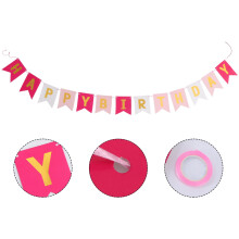 Guirnalda de papel y cartón para cumpleaños infantiles, 1 unidad, 15 x 12,2 pulgadas.