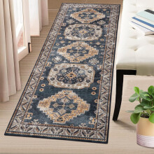 Washable 2x6 Runner Rug – Stain-Resistant, Non-Slip, Low-Pile Indoor Carpet for Hallway, Kitchen, Living Room, Bedroom, Nursery – Dark Grey