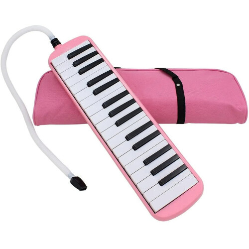 Μουσικό όργανο πιάνου Melodica 32Keys για αρχάριους, δώρο με τσάντα μεταφοράς (ροζ)