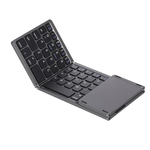 Suzicca Wireless Keyboard Folding Keyboard Portable Ultra Slim Keyboard with Touchpad for Windows/Android/iOS