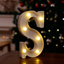 Lettre S lumineuse LED (15 cm), alphabet lumineux à piles pour Noël, bar, veilleuse et décoration intérieure – Compatible avec les jeux de 26
