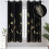 Blackout Curtains Gold Black Leaf Design 2 Panels 38x63 1