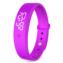 Braccialetto digitale intelligente a LED con misurazione della temperatura corporea, ora/data, sveglia a vibrazione, ricarica USB