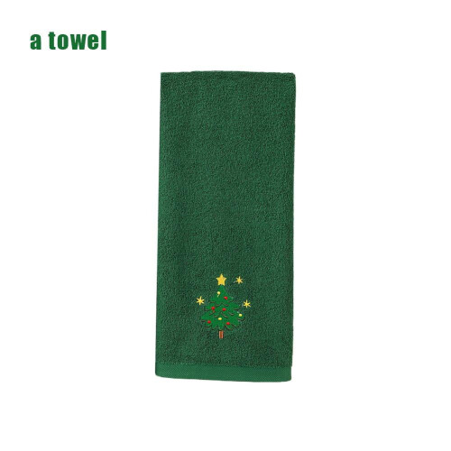 Weihnachtsküchenhandtuch-Set aus Baumwolle, festliches Design, 3er-Pack