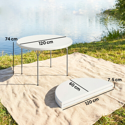 Outsunny Outsunny 4ft Picnic Table Folding Heavy Duty, White 2