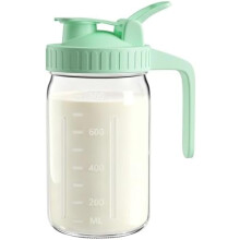 32oz Leakproof Glass Breast Milk Pitcher with Lid – 1 Qt Wide-Mouth Mason Jar for Breastmilk, Formula & Milk, compatible with standard bottle