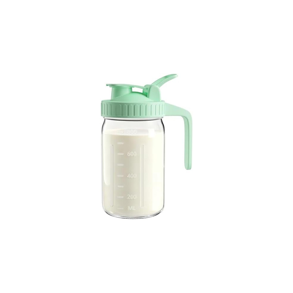 32oz Leakproof Glass Breast Milk Pitcher with Lid – 1 Qt Wide-Mouth Mason Jar for Breastmilk, Formula & Milk, compatible with standard bottle