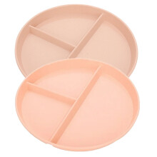 2Pcs9Inch Portion Control Plates, Divided Plates for Adults, Round Bariatric Dinner Plate for Adults, Dishwasher Safe