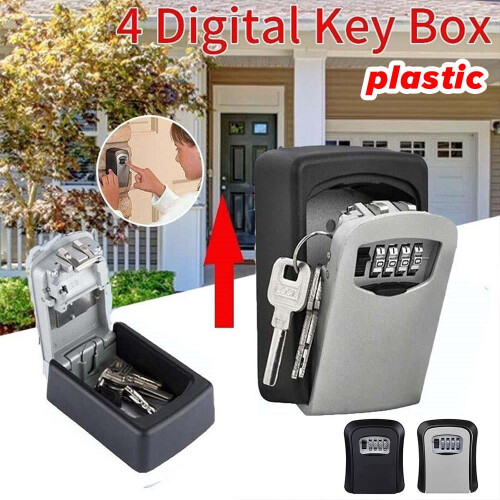 Wall Mount Key Storage Secret Box Organizer 4 Digit Combination Password Security No Code Home Safe Key Box Lock Key