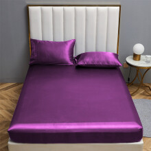 Drap-housse Queen à poches profondes, drap en satin de soie ultra doux, lavable en machine