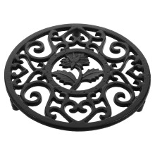 Black Cast Iron Pot Stand with Antislip Heat Insulation for Tabletop