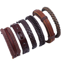 Ounabing Armbänder für Damen und Mädchen, geflochtenes Vintage-Handwebarmband aus mehrlagigem Leder