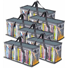 Sacchetti porta DVD, confezione da 6, organizer in PVC nero