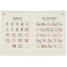Alfabet og tall lerretsbanner 30 x 20 tommer