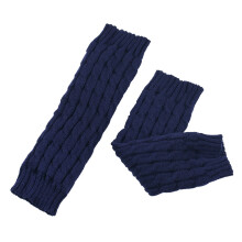 Beenwarmers wit marineblauw fleece gevoerd 6,89 inch breed x 1,97 inch lang