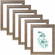 6er-Set graue Bilderrahmen (8x10 Zoll), MDF mit Acrylglas