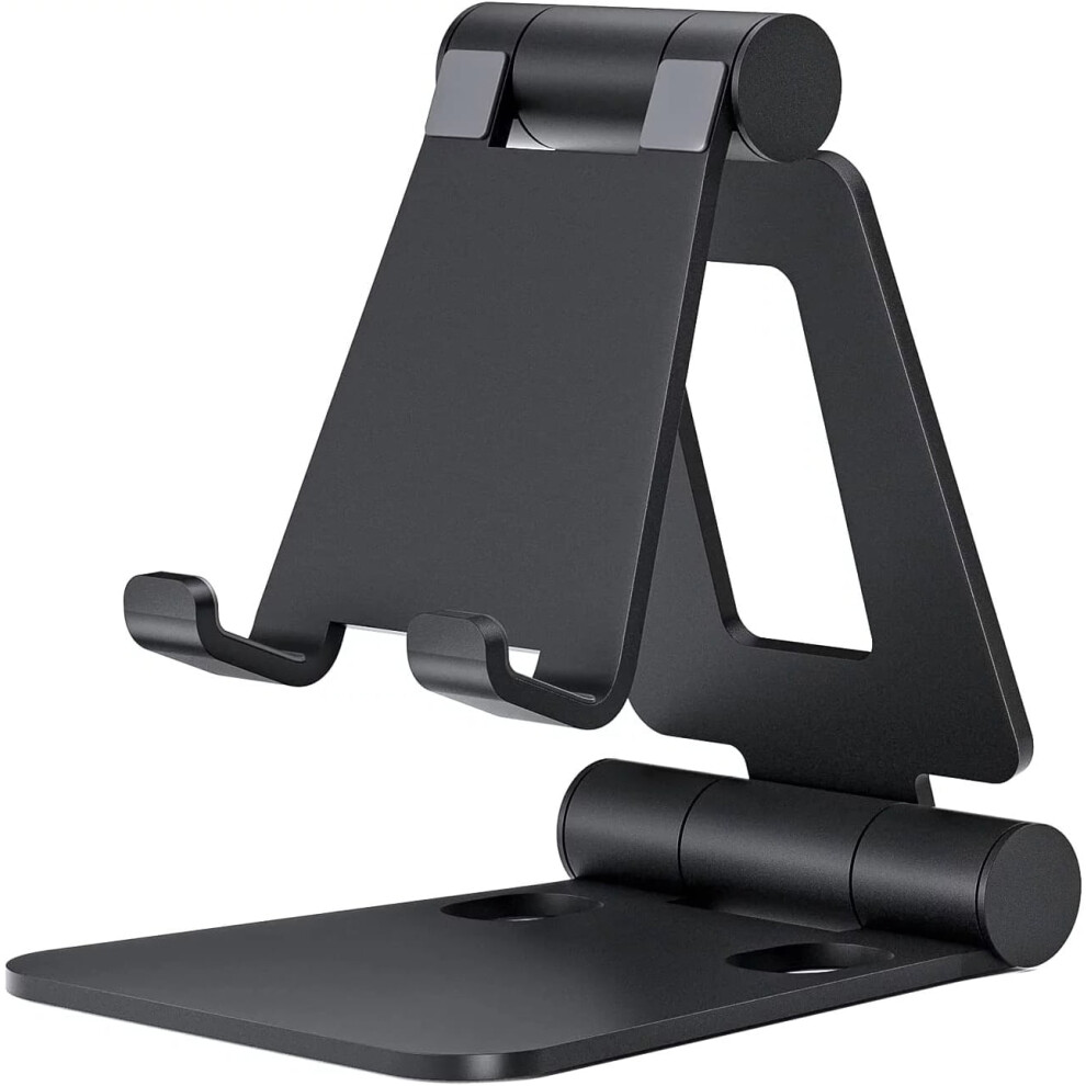 Dual Folding Phone Stand, Adjustable Desktop Cradle Dock Compatible With Iphone 15-8, Pro/X Models, Nintendo Switch & All Phonesâ Black 9152228237322