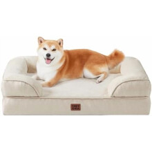 Orthopedic Dog Bed for Large Dogs – Waterproof Memory Foam, Non-Slip, Washable Cover, Beige – Compatible with Large Breeds