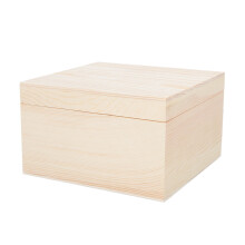 LEDMOMO - Boîte cadeau simple en bois avec couvercle, idéale pour ranger les cadeaux de mariage.