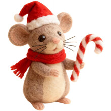 Weihnachtliche Filzmäuse, handgefertigte Weihnachtsmannfigur aus Wollfilz, Weihnachtsdekoration, Bastelgeschenke für Kinder
