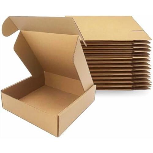 Κουτιά Αποστολής 7x7x2" (25 τεμάχια), Καφέ Χαρτοκιβώτια από Κυματοειδές Χάρτινο για