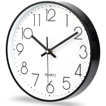 14 Inch Silent Wall Clock with Grey Dial and White Numbers