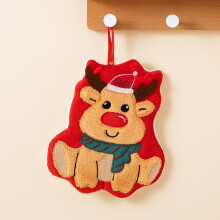 Serviettes de Noël pour les mains - Motif floqué festif, séchage rapide, absorbantes, 15 x 18 cm, boucle de suspension, lot de 1