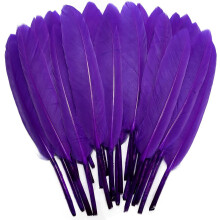 120pcs Purple Goose Cochettes Feathers, 4-6" (10-15cm), Natural Bulk for Wedding, Party, Christmas, Halloween Decor & DIY Crafts