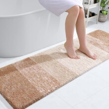 Tapete de corredor para banheiro em microfibra bege, 150 x 43 cm (59 x 17 polegadas)