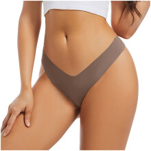 Damen-Tangas, Seidenunterwäsche für Damen, Hüftslip, einfarbig, nahtlos, blickdicht, dehnbar, braun, XXL