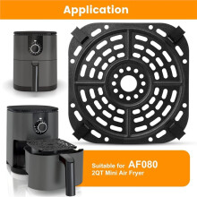 Air Fryer Accessories for  AF080 2QT Air Fryer 5.6'' X 5.6'' Square Air Fryer Grill Pan Grill Plate Crisper Plate