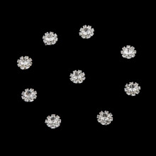 Pack of 10 Rhinestone Buttons Flatback Embellishment for Craft DIY 10mm