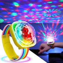 Bráisléad LED Rialaithe Gutha Buí le Solas Mini Dioscó