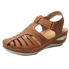 Γυναικεία Καλοκαιρινά Casual Σανδάλια Casual Flat Μονόχρωμα Loophole Shoes44Brown