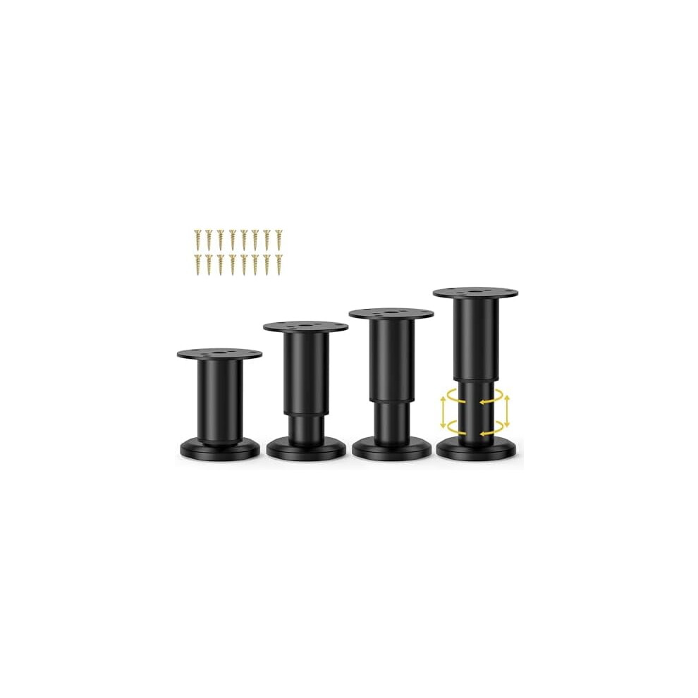 4 Pcs Metal Adjustable Furniture Legs (3.15Â4.72"), Compatible With Sofa/Bed/Chair/Couch/Dresser/Table, Heavy-Duty Bed Frame Support 9180479184867