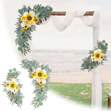 Guirlanda de flores artificiais rosa-pó para arco de casamento