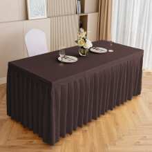 Jupe de table rectangulaire unie en polyester, 120 x 407,5 cm