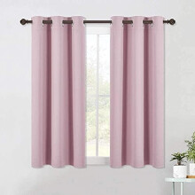Baby Pink Blackout Curtains 34x60 in, 2 Panels, Grommet Top, Thermal Insulated, Room Darkening – Compatible with Standard Rods