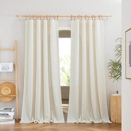 Διαφανείς κουρτίνες από λινό λινάρι 52" x 84", 2 πάνελ