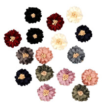 Rote Stoffblumen-Aufnäher für Kleidung, 4 cm