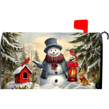 Magnetische Weihnachtsbriefkastenabdeckung, 21 x 25,5 Zoll, Schneemann- und Schneeflockenmotiv – Kompatibel mit Standardbriefkästen