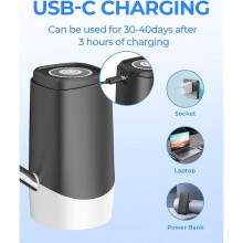 Distributeur D'Eau à Pompe, Pompe à Eau Potable Automatique à Chargement USB pour Distributeur D'Eau Portable, Idéal pour la Maison